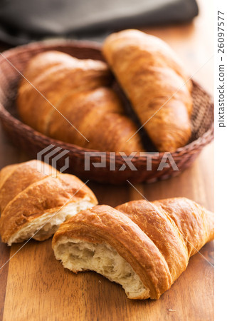 Tasty buttery croissants. Tasty buttery croissants. 26097577