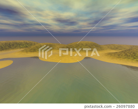 Coast golden sands - Stock Illustration [26097880] - PIXTA