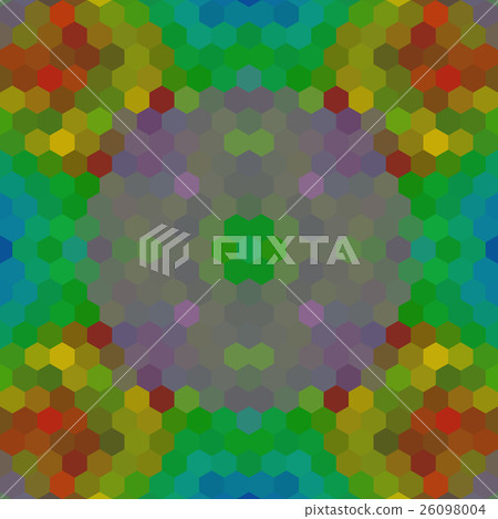 Kaleidoscopic low poly hexagon style vector mosaic 26098004