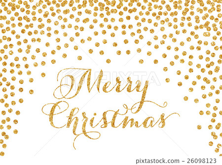 Stock Photo: Gold confetti Christmas card