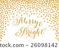 Gold glitter confetti Christmas card 26098142