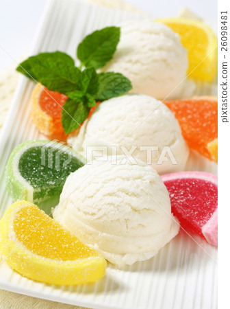 Ice cream with jelly candy Ice cream with jelly candy 26098481
