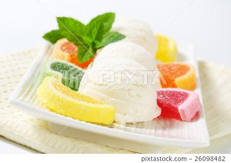 Ice cream with jelly candy Ice cream with jelly candy 26098482