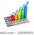 Growth chart of 2017, 3d render 26099020