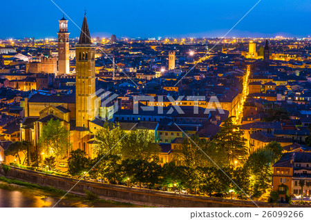 Aerial view of Verona. Italy. Beautiful sunset 26099266