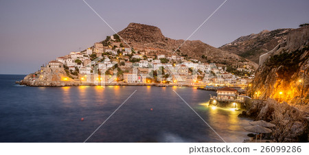 Hydra island on a summer night in Greece. Hydra island on a summer night in Greece. 26099286