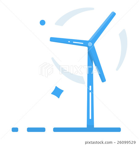Wind generator Flat design style. Windmill icon 26099529