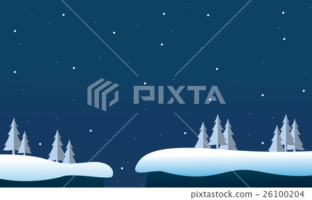 At night christmas landscape winter At night christmas landscape winter 26100204