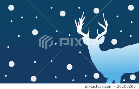 Silhouette of deer Christmas winter Silhouette of deer Christmas winter 26100206