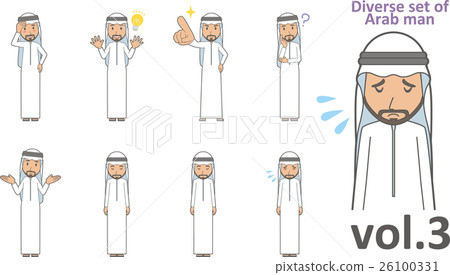 Arab men in ethnic costumes vol.3 (sets various facial expressions and poses) 26100331
