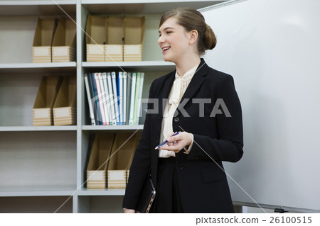 business woman giving a presentation business woman giving a presentation 26100515