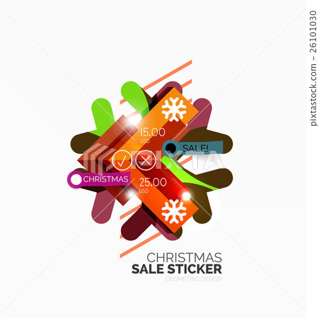 Vector Geometric Christmas Sale Stickers Vector Geometric Christmas Sale Stickers 26101030