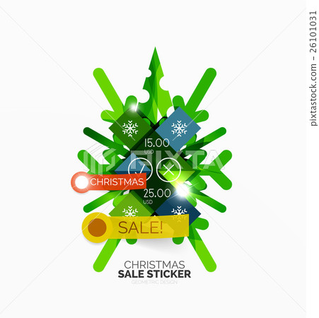 Vector Geometric Christmas Sale Stickers Vector Geometric Christmas Sale Stickers 26101031