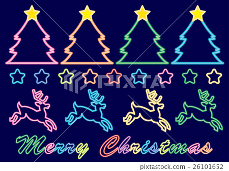 Christmas Neon Set (Night Background) 26101652