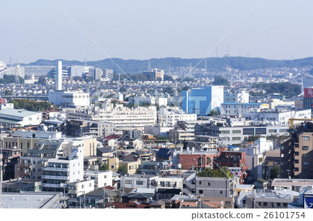 An urban area seen from the Hachioji Station building An urban area seen from the Hachioji Station building 26101754