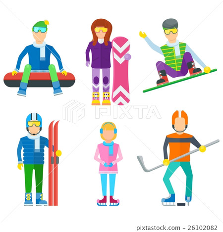 Active leisure people icons set Active leisure people icons set 26102082