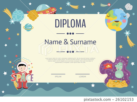 Diploma Cartoon Vector Template Diploma Cartoon Vector Template 26102153