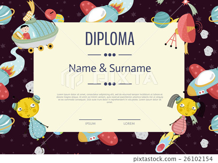 Diploma Cartoon Vector Template Diploma Cartoon Vector Template 26102154