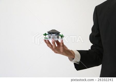 A man with a residential model A man with a residential model 26102241