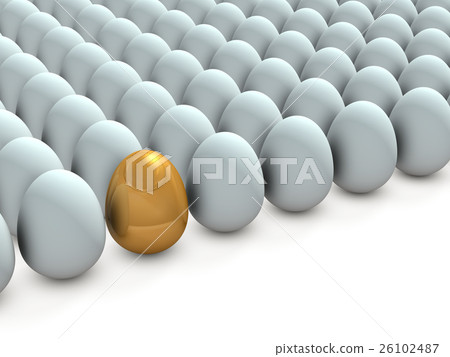 Abstract 3DCG illustration of gold eggs 26102487
