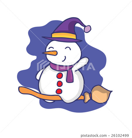 Cartoon funny snowman flying collection Cartoon funny snowman flying collection 26102499