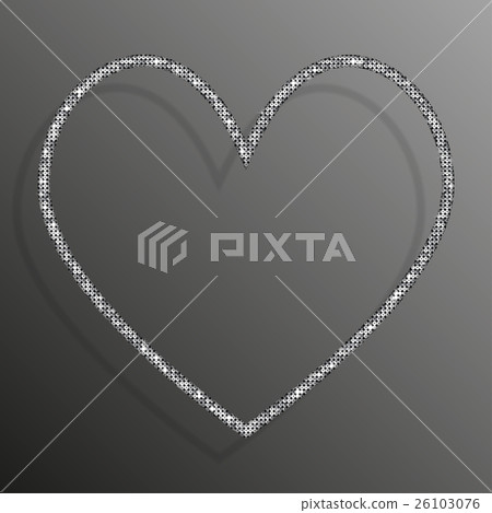 Frame Silver Sequins Heart. Glitter, sparkle. Frame Silver Sequins Heart. Glitter, sparkle. 26103076
