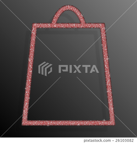 Red Sequins Shopping Bag. Glitter. Sale, offer. 26103082
