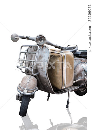 the old rusty or retro motorcycle is isolated  26106071