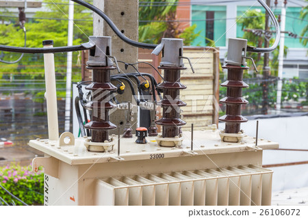 Transformer High voltage electrical on pole 26106072