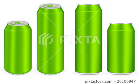 green aluminium soft drink cans vector green aluminium soft drink cans vector 26106947