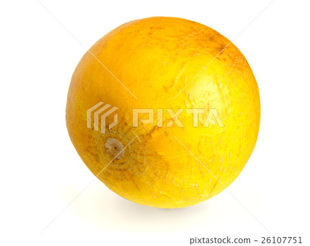 Yellow ripe melon with the texture, isolated photo Yellow ripe melon with the texture, isolated photo 26107751