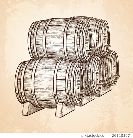 Wine or beer barrels. 26110367