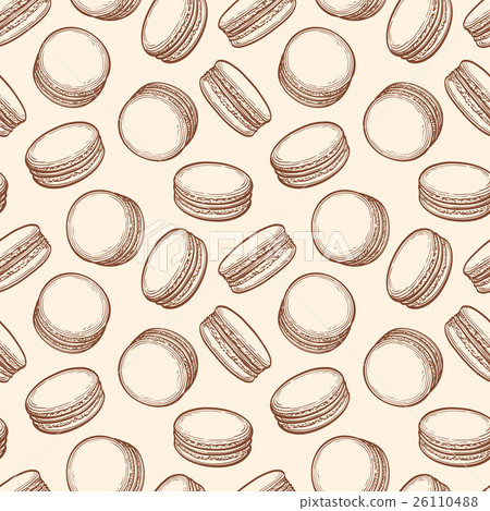 Seamless pattern with macaroons. 26110488