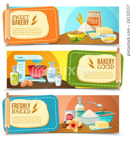 Baking Ingredients Horizontal Banners 26110517
