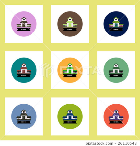 Collection of stylish vector icons in colorful Collection of stylish vector icons in colorful 26110548