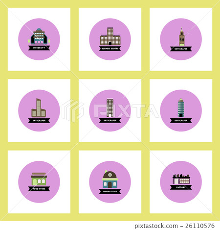 Collection of stylish vector icons in colorful 26110576