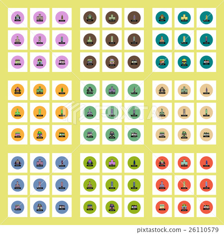 Collection of stylish vector icons in colorful 26110579