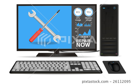 desktop computer with repair application 26112095
