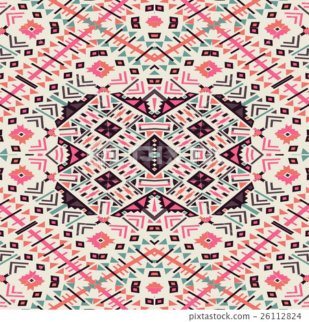 Ethnic seamless pattern.Aztec geometric background 26112824