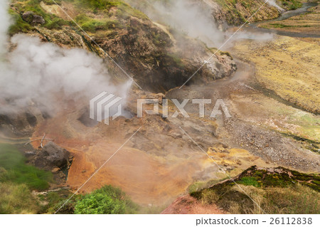 Eruption Bolshoy Big Geyser in Valley of Geysers. Eruption Bolshoy Big Geyser in Valley of Geysers. 26112838