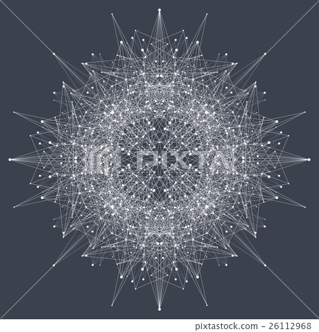 Fractal element with compounds lines and dots. Big 26112968