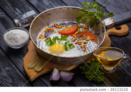freshly made, delicious meal of eggs and freshly made, delicious meal of eggs and 26113228