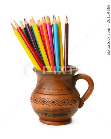 pencil in ceramic cup pencil in ceramic cup 26114869