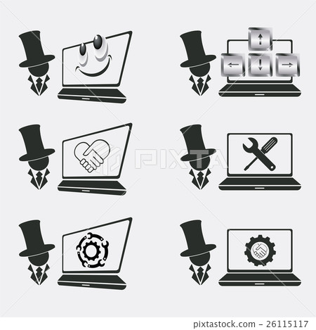 set logo for computer repair 26115117