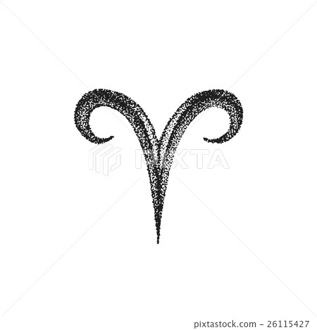 hand drawn Aries zodiac sign. - Stock Illustration ...