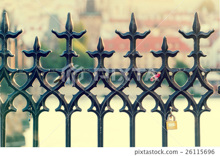 Openwork forged metal fence Openwork forged metal fence 26115696