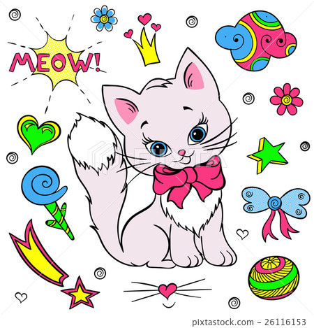 Vector collection of colorful stickers for girls Vector collection of colorful stickers for girls 26116153