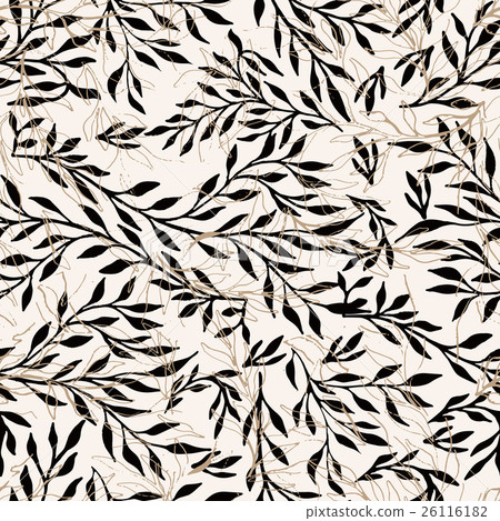 Leaves branches seamless pattern background - Stock Illustration ...