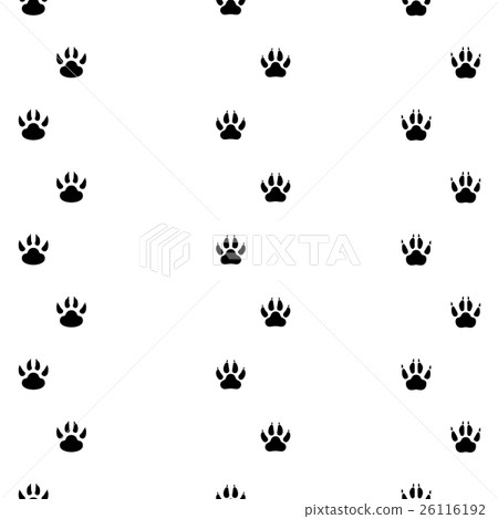 Black footprints of dogs, seamless track Black footprints of dogs, seamless track 26116192