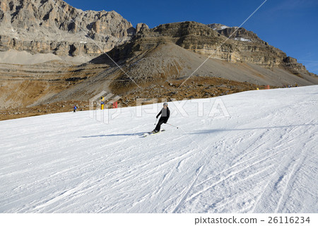 The ski slope and skier at Passo Groste 26116234